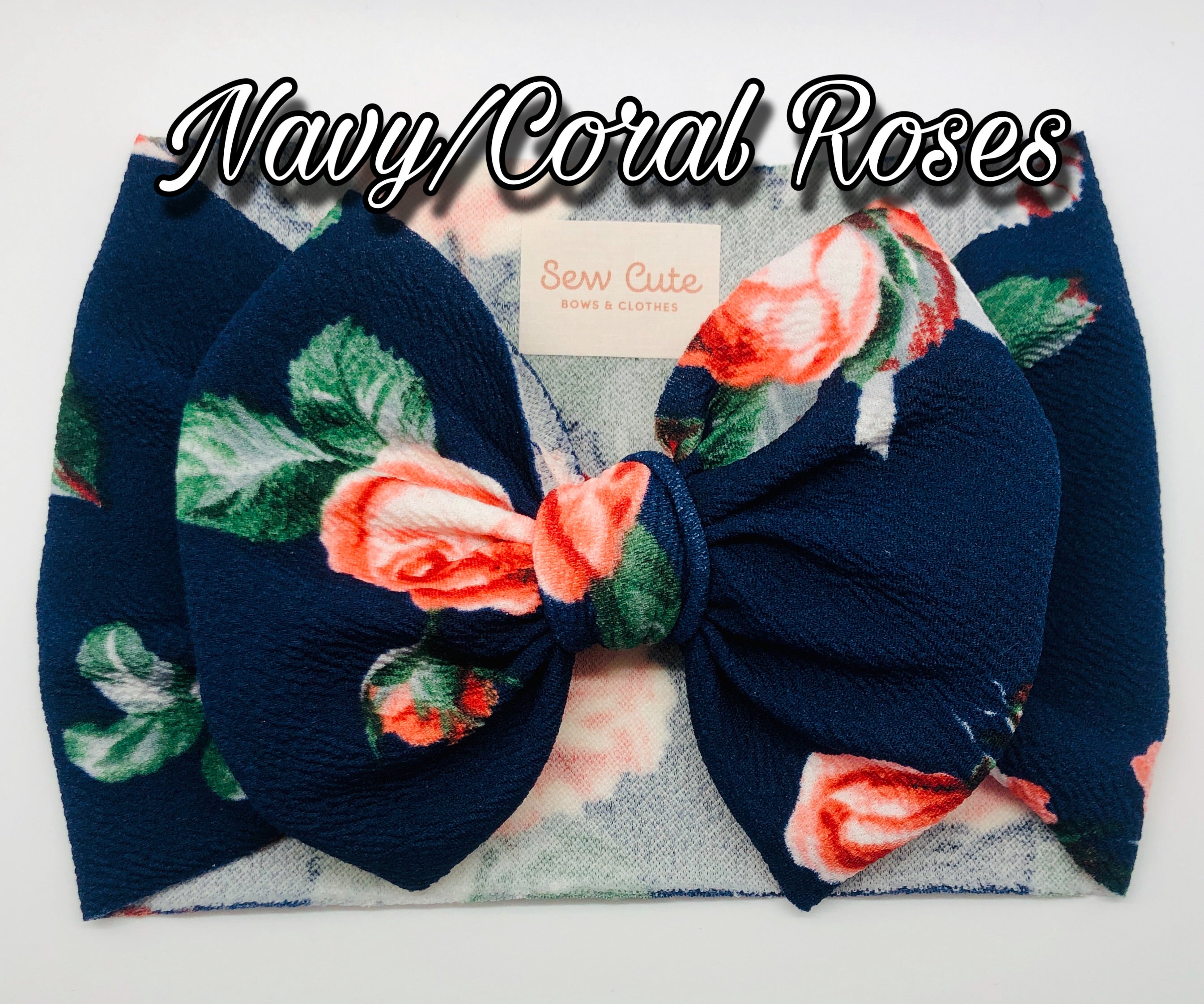 Navy and Coral Roses