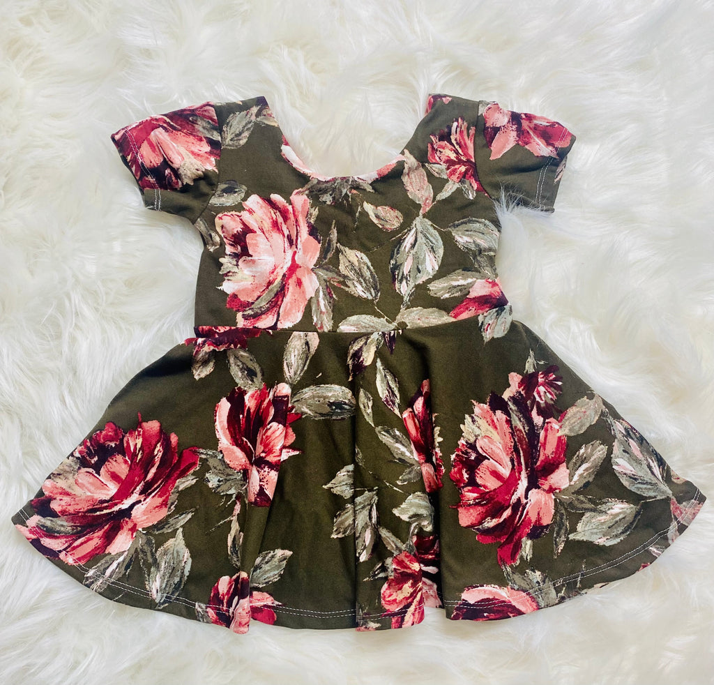 Olive Floral Teacup Tunic