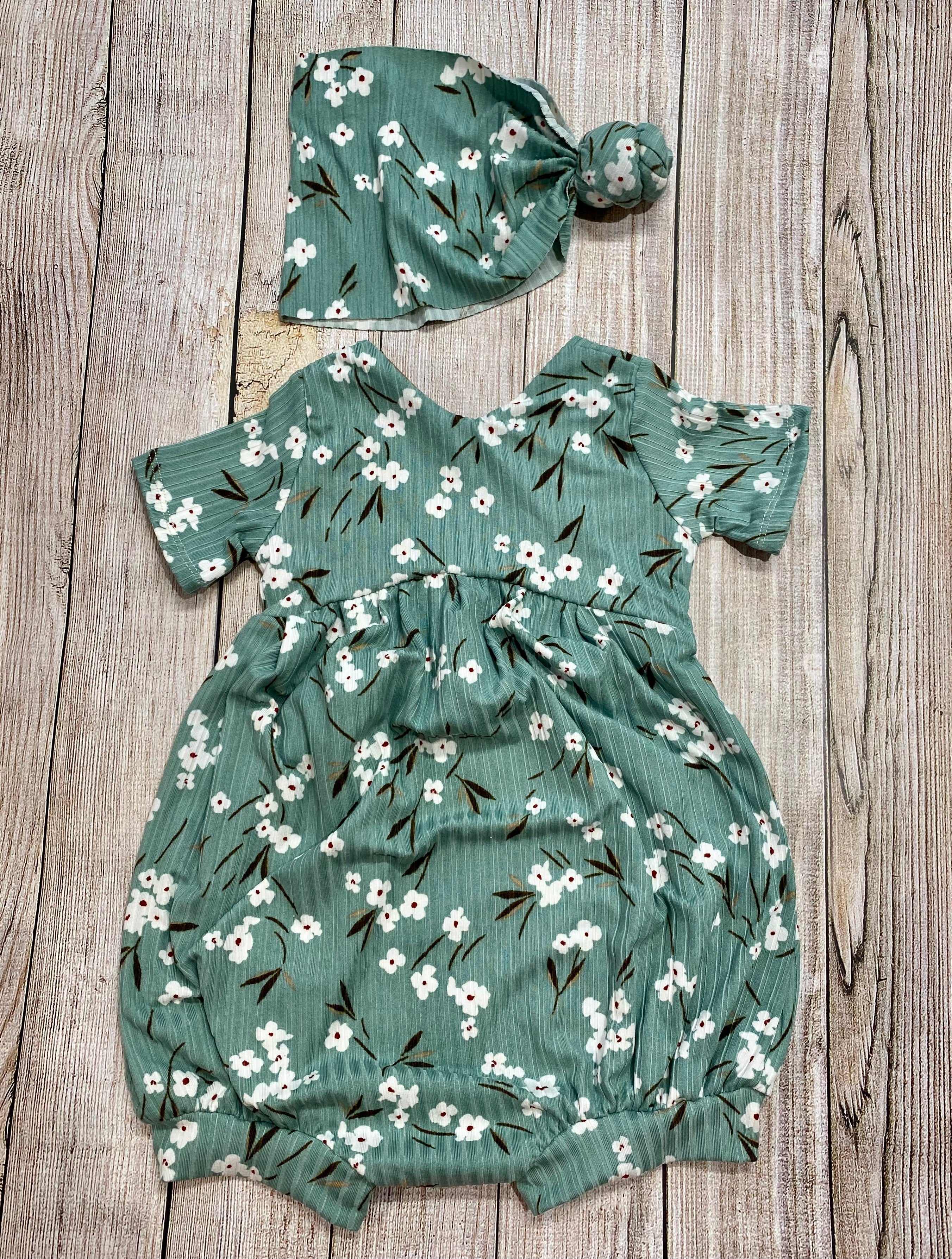 Cherry Blossoms Low Back Romper