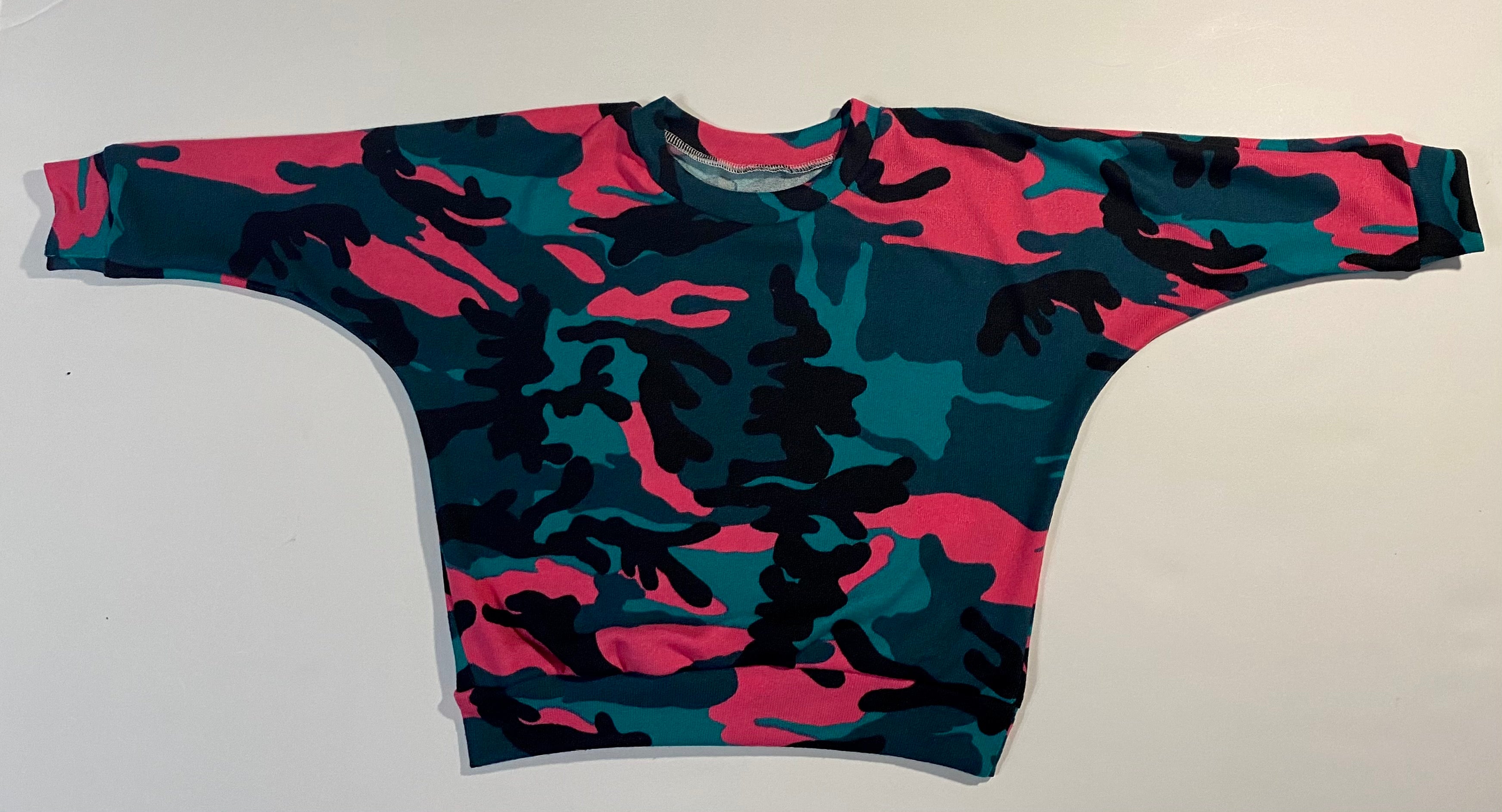 Pink and Teal Camo Lounge Top